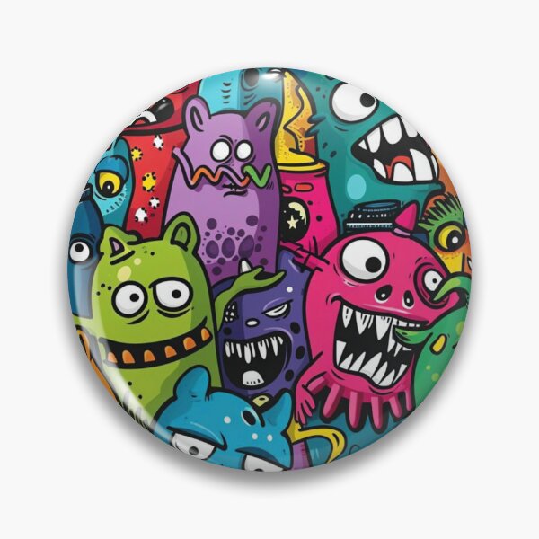 Item preview, Colorful Little Monsters Pattern- Abstract Mash-Up designed and sold by HausKatz.