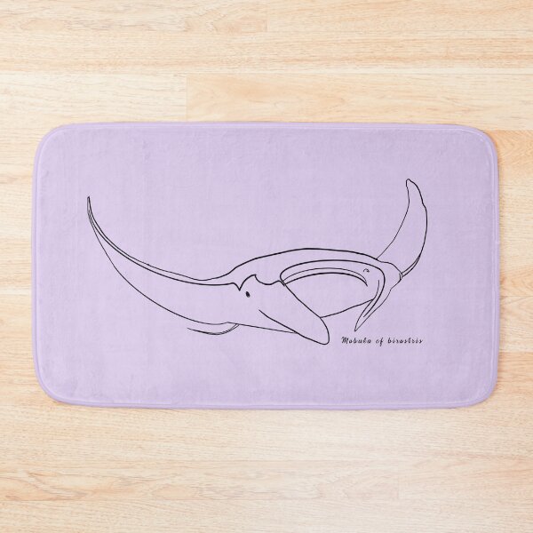 Item preview, Manta ray outline BLACK with Latin name LAVENDER designed and sold by heatherwestt.