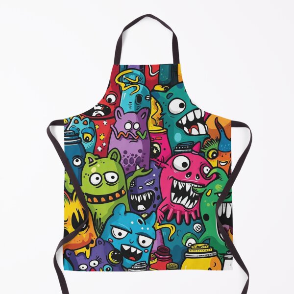 Item preview, Colorful Little Monsters Pattern- Abstract Mash-Up designed and sold by HausKatz.