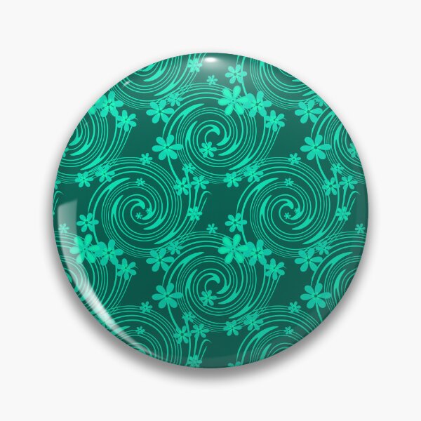 Item preview, green turquoise bright floral pattern designed and sold by fuzzyfox.