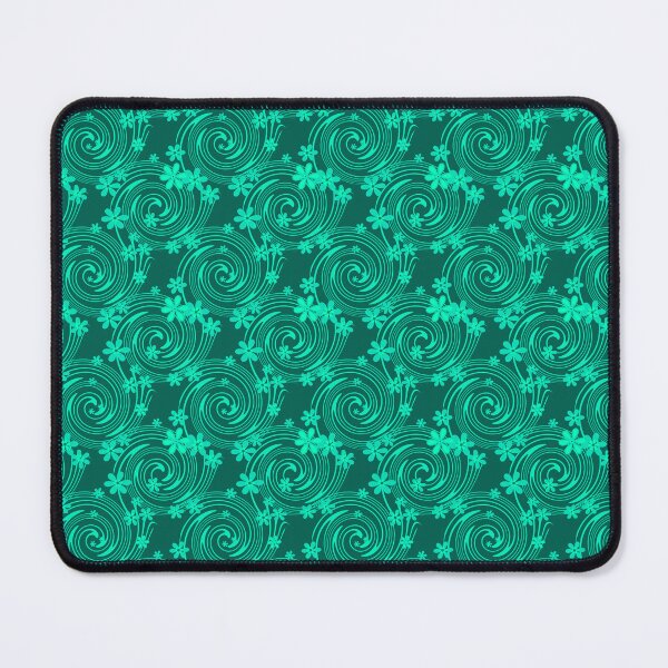 Item preview, green turquoise bright floral pattern designed and sold by fuzzyfox.