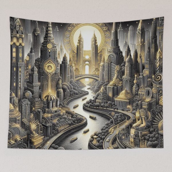 Item preview, The Marvelous City: Black and Gold Hues designed and sold by Rui Fernandes.