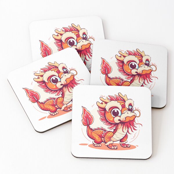 Item preview, lunar new year t-shirts Playful, cartoon-like dragon with vibrant orange palette. Expressive eyes, whimsical details. Lively and friendly demeanor. designed and sold by PrintsByVickson.