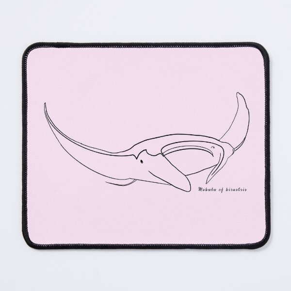 Item preview, Manta ray outline BLACK with Latin name LIGHT PINK designed and sold by heatherwestt.