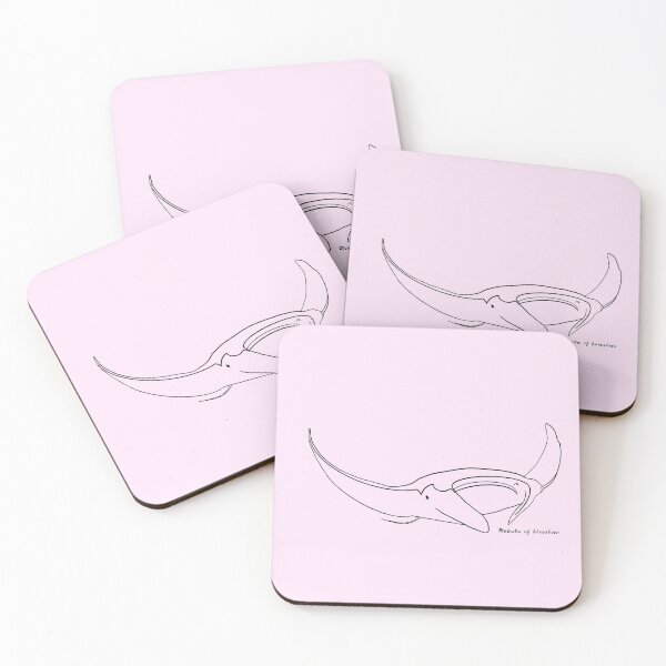Item preview, Manta ray outline BLACK with Latin name LIGHT PINK designed and sold by heatherwestt.