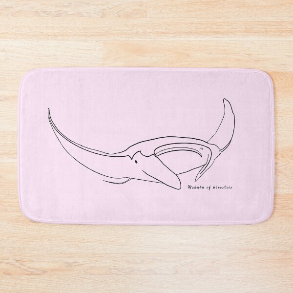 Item preview, Manta ray outline BLACK with Latin name LIGHT PINK designed and sold by heatherwestt.