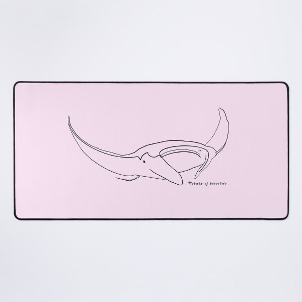 Item preview, Manta ray outline BLACK with Latin name LIGHT PINK designed and sold by heatherwestt.