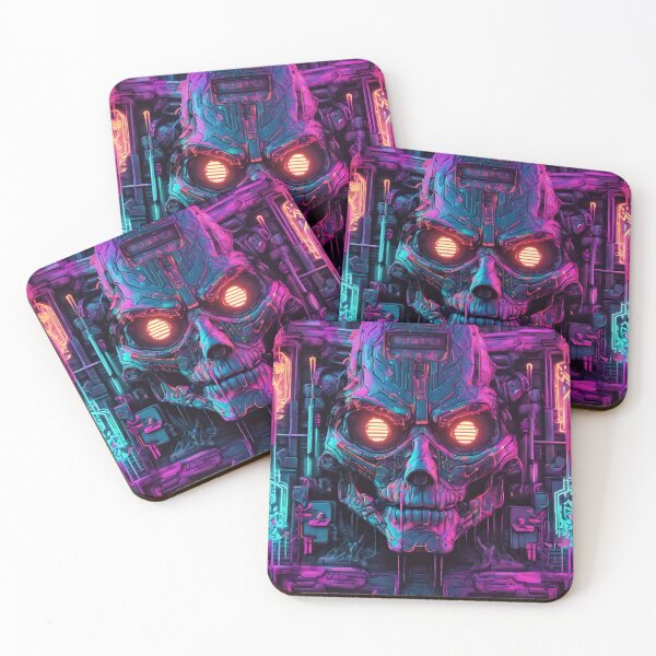 Item preview, Neon Punk Robot Skull Graffiti Art designed and sold by TheArtOfPat.