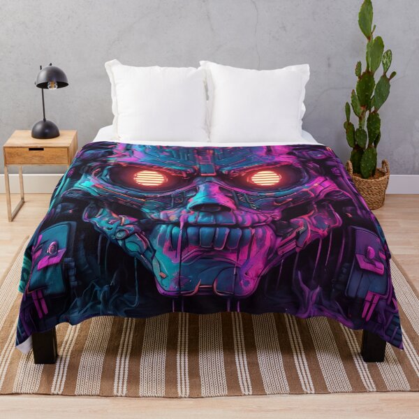 Item preview, Neon Punk Robot Skull Graffiti Art designed and sold by TheArtOfPat.