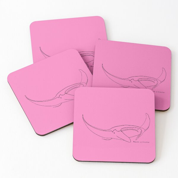 Item preview, Manta ray outline BLACK with Latin name HOT PINK designed and sold by heatherwestt.
