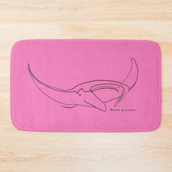 Item preview, Manta ray outline BLACK with Latin name HOT PINK designed and sold by heatherwestt.