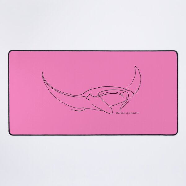 Item preview, Manta ray outline BLACK with Latin name HOT PINK designed and sold by heatherwestt.