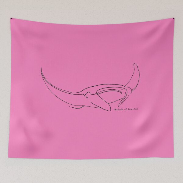 Item preview, Manta ray outline BLACK with Latin name HOT PINK designed and sold by heatherwestt.
