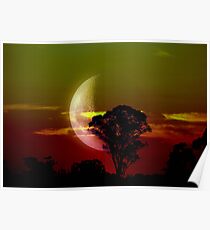 Coloured Moon Poster