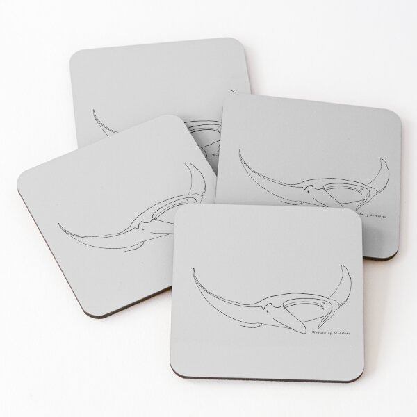 Item preview, Manta ray outline BLACK with Latin name GREY designed and sold by heatherwestt.