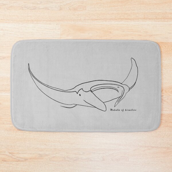 Item preview, Manta ray outline BLACK with Latin name GREY designed and sold by heatherwestt.