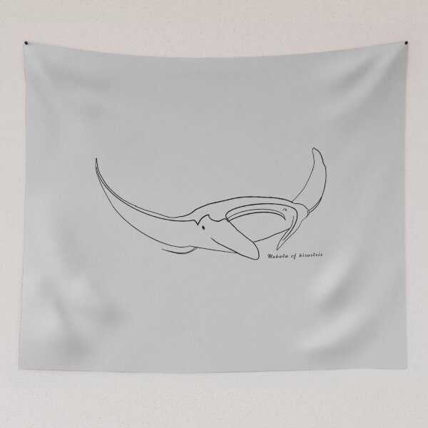 Item preview, Manta ray outline BLACK with Latin name GREY designed and sold by heatherwestt.