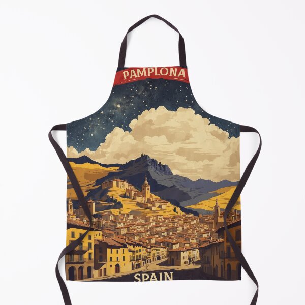 Item preview, Pamplona Spain Starry Night and Moon Tourism Vintage Poster designed and sold by TravelersGems.
