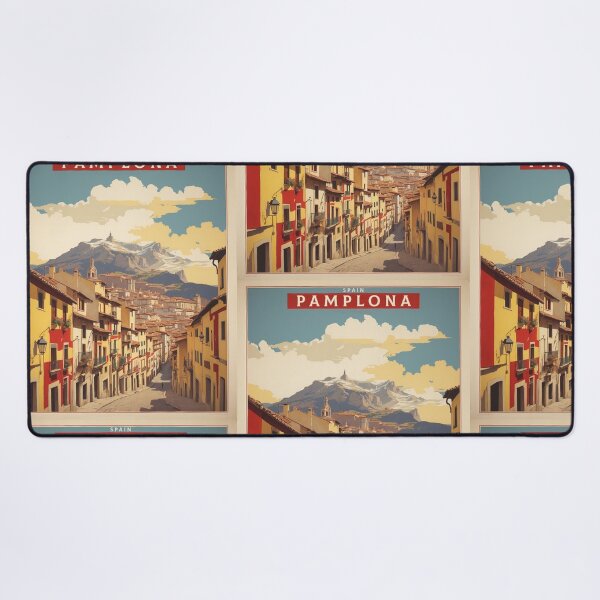 Item preview, Pamplona Spain Tourism Vintage Poster designed and sold by TravelersGems.