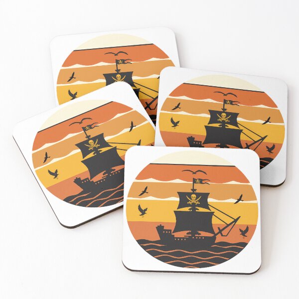 Item preview, Illustration of the silhouette of a pirate ship designed and sold by ArteDelCine.
