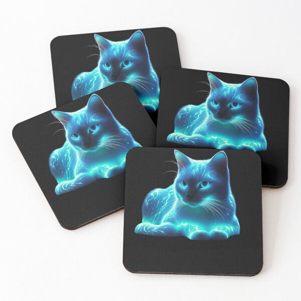 Item preview, Blue glow lights cat designed and sold by aikittycats.