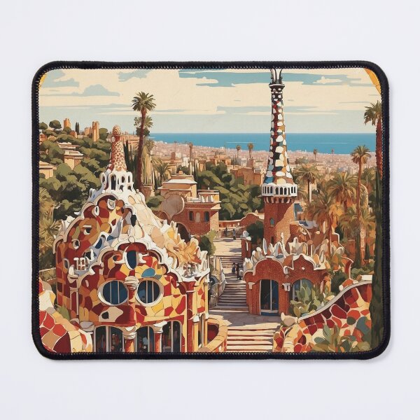 Item preview, Parque Guell Spain Tourism Vintage Poster 2 designed and sold by TravelersGems.