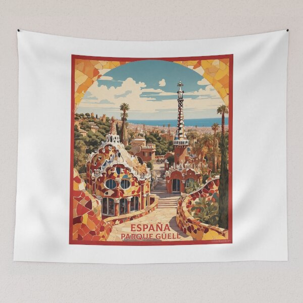 Item preview, Parque Guell Spain Tourism Vintage Poster 2 designed and sold by TravelersGems.