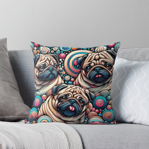 Item preview, Whimsical Pug Dogs Sad Face designed and sold by purplesensation.