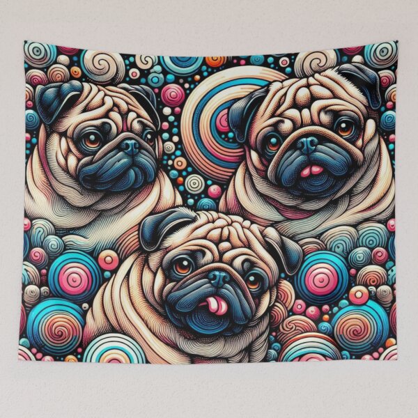 Item preview, Whimsical Pug Dogs Sad Face designed and sold by purplesensation.