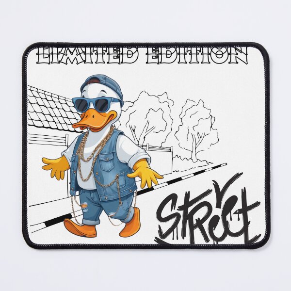 Item preview, duck t-shirt with glasses walking down the street in urban style designed and sold by stickersvnzla.