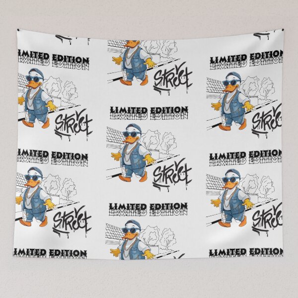 Item preview, duck t-shirt with glasses walking down the street in urban style designed and sold by stickersvnzla.