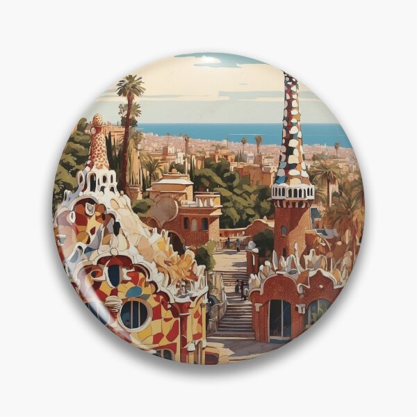 Item preview, Parque Guell Spain Tourism Vintage Poster 2 designed and sold by TravelersGems.