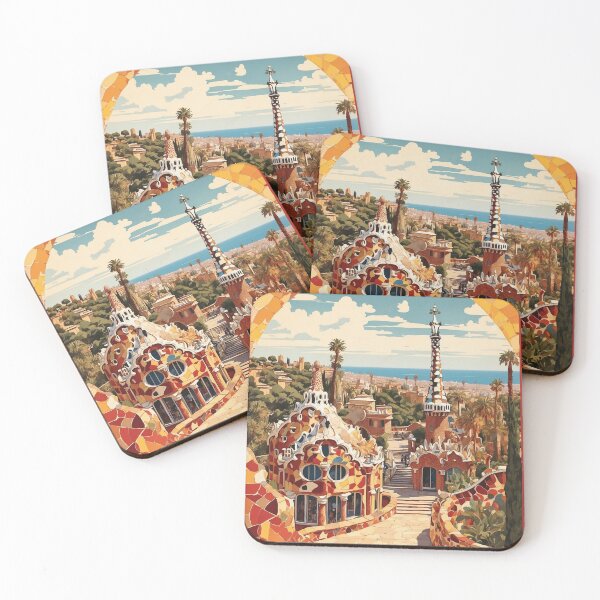Item preview, Parque Guell Spain Tourism Vintage Poster 2 designed and sold by TravelersGems.
