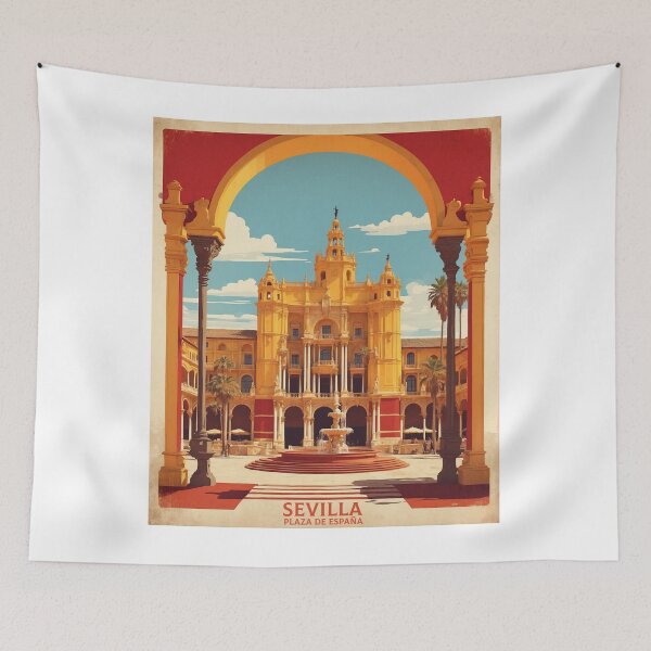 Item preview, Plaza de España Sevilla Spain Tourism Vintage Poster designed and sold by TravelersGems.