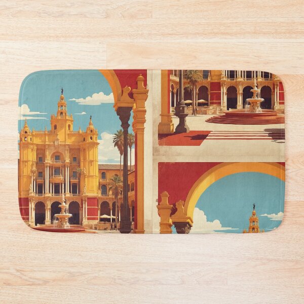 Item preview, Plaza de España Sevilla Spain Tourism Vintage Poster 2 designed and sold by TravelersGems.