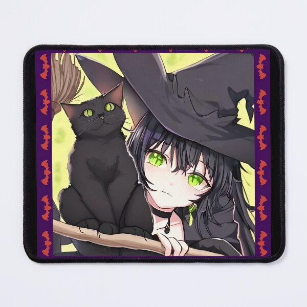 Item preview, Cute Witch with Black Cat Cartoon designed and sold by HecatesDelights.