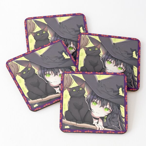 Item preview, Cute Witch with Black Cat Cartoon designed and sold by HecatesDelights.