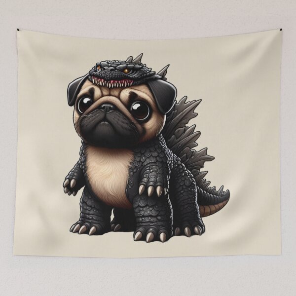 Item preview, Funny Cute Pugzilla designed and sold by ArtadoraDesignz.