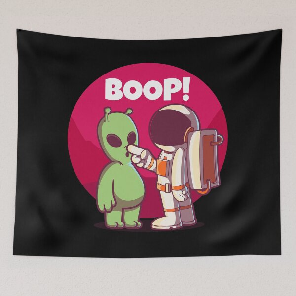 Item preview, Boop! Spaceman and alien nose boop greeting designed and sold by messy-nessie.