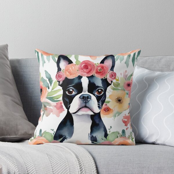 Artikelvorschau, Blumiger Boston Terrier entworfen und verkauft von CharmStudio.