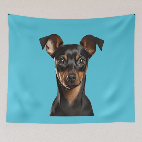 Item preview, Miniature Pincher Dog Owner Watercolor Full Face Art Design  designed and sold by fantasticdesign.