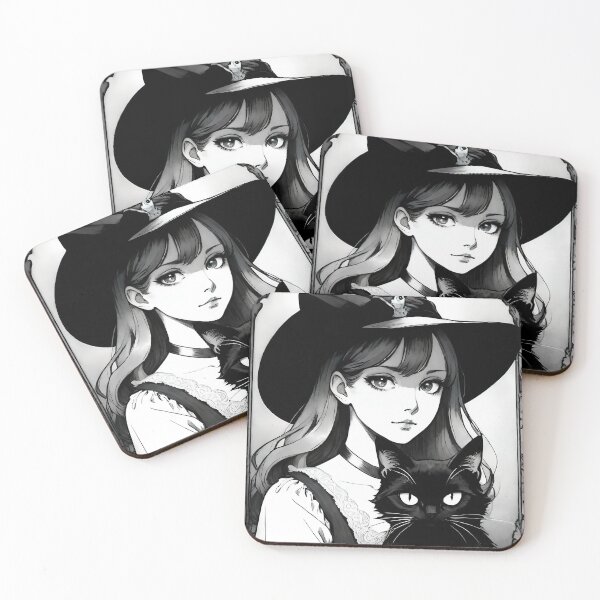 Item preview, Witch and Black Cat Illustration designed and sold by HecatesDelights.