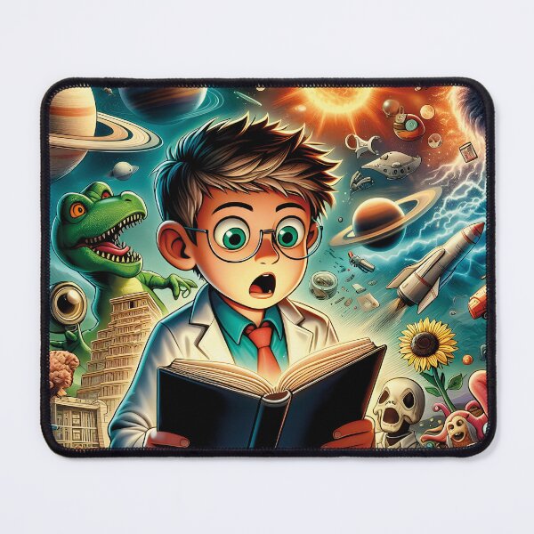 Item preview, Boy reading science illustration book T-shirts MC2 designed and sold by PrintyArts.