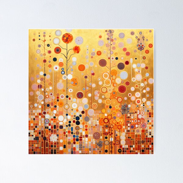 Aperçu de l'œuvre Fleurs de Gustav Klimt avec de l'or créée et vendue par maniacfitness.
