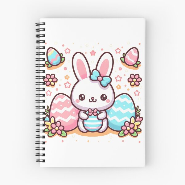 Item preview, Easter Eggs And A Rabbit In Kawaii Style designed and sold by Tamer ⭐⭐⭐⭐⭐.