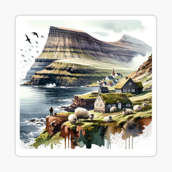 Mystical Nordic Fishing Village Coastal Magic Vintage Art - Scandinavian  Warm Tone Art Wall Decor - Art Gallery Fine Art Prints - Art Poster  Sticker for Sale by nordicdesignswe