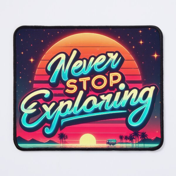Item preview, Never stop exploring, typography, retro designed and sold by maxmaj.