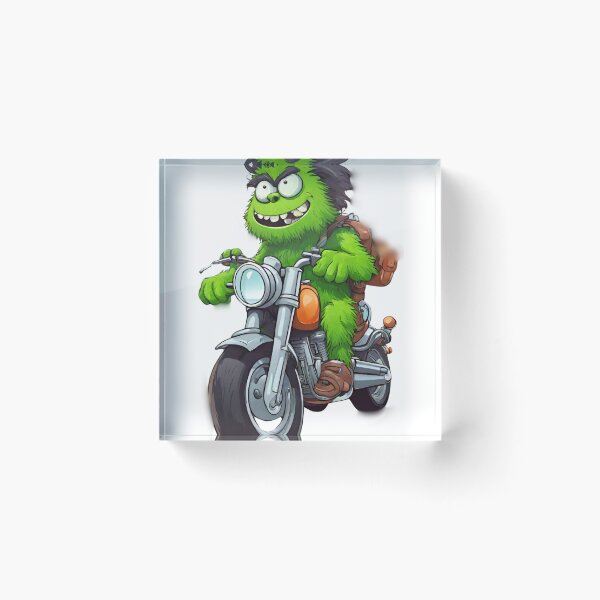 Item preview, green monster driving a motorcycle designed and sold by jeison450.