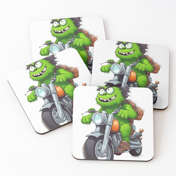 Item preview, green monster driving a motorcycle designed and sold by jeison450.