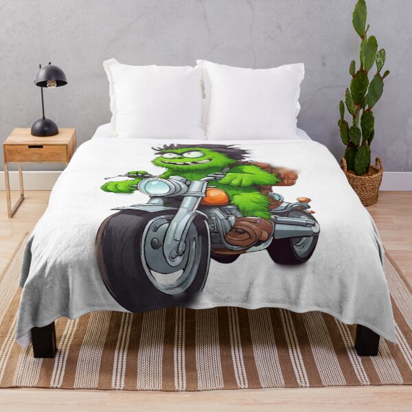 Item preview, green monster driving a motorcycle designed and sold by jeison450.